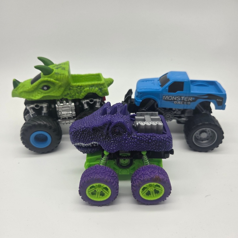 Greenbrier Monster Truck Toy Set Kids OS Multicolor Dinosaur T-Rex Triceratops